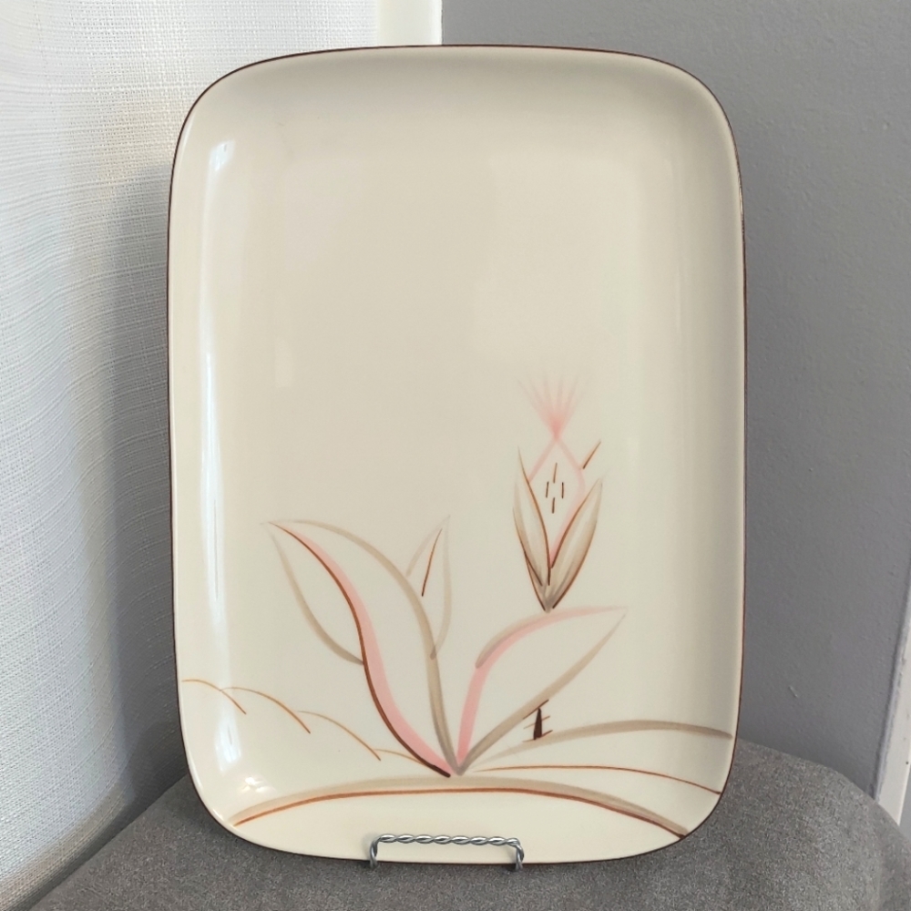 Vtg Winfield Dragon Flower XL Serving Platter Plate 14.5x10 True Porcelain USA